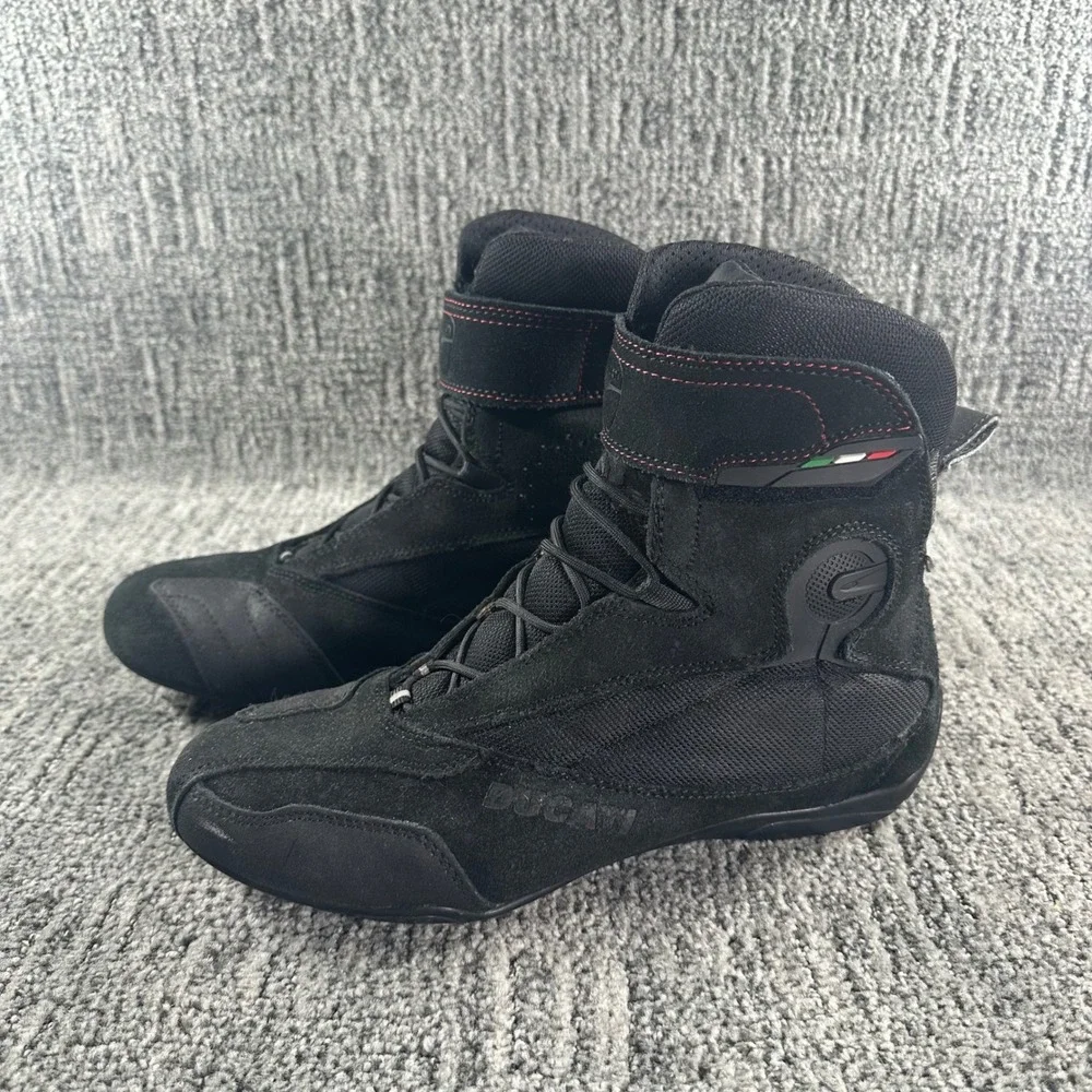TCX Ducati Company 2 Motorcycle Riding Boots Mens Black 9 US 43 EU 6771W Suede